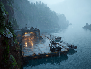 Dock in Rain